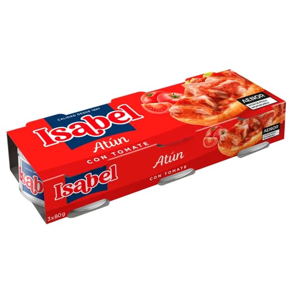ISABEL Atún con tomate pack de 3 latas de 52 g. - 0.16 kg - Imagen del producto en Findit