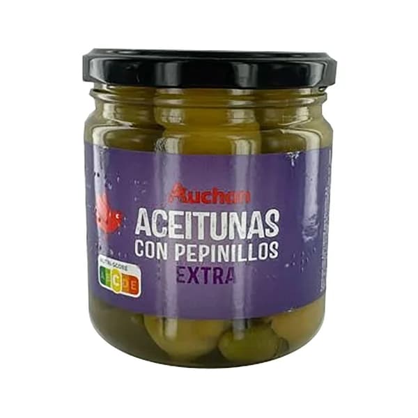 PRODUCTO ALCAMPO Aceitunas con pepinillos extra PRODUCTO ALCAMPO frasco de 180 g. - 0.16 kg - Imagen del producto en Findit