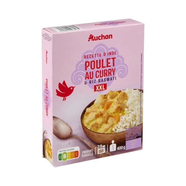 AUCHAN Pollo al curry con arroz Basmati 400 g Producto Alcampo. - 0.45 kg - Imagen del producto en Findit