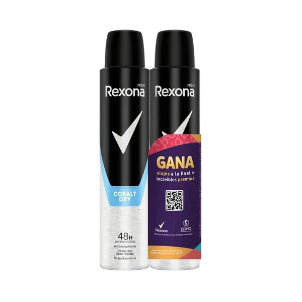 REXONA Men cobalt dry Desodorante en spray para hombre con efecto piel seca 2 x 200 ml. - 0.4 l - Imagen del producto en Findit