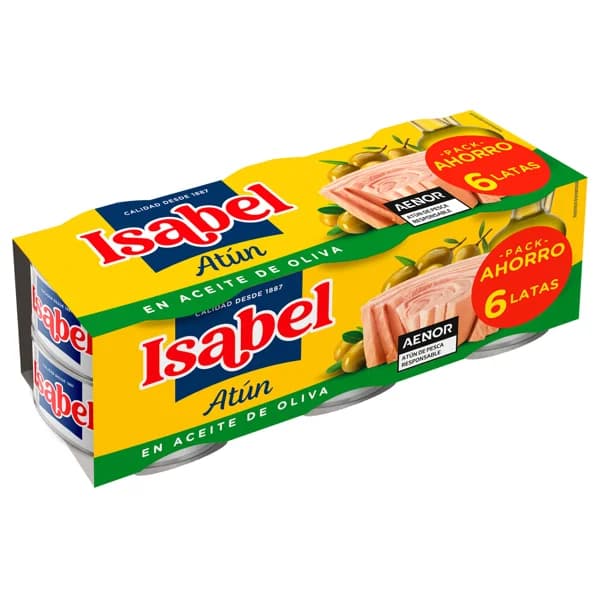ISABEL Atún en aceite de oliva pack 6 uds. x 52 g. - 0.31 kg - Imagen del producto en Findit