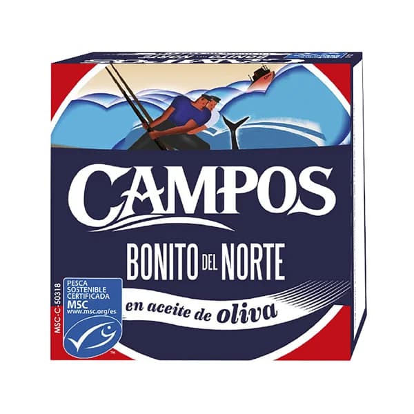 CAMPOS Bonito del Norte en aceite de oliva MSC (Pesca sostenible certificada) 60 g. - 0.06 kg - Imagen del producto en Findit
