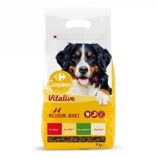 Pienso con carne, arroz y verduras para perros mediano y grandes  Carrefour 4 kg - 4.01 kg - Imagen del producto en Findit