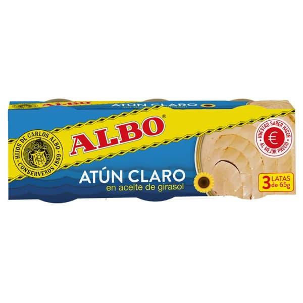 ALBO Atún en aceite de girasol, en conserva 3 uds x 48 g. - 0.14 kg - Imagen del producto en Findit
