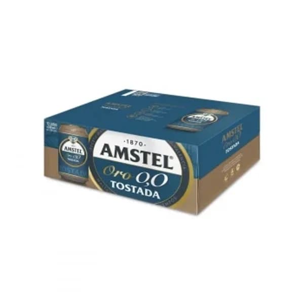 Cerveza tostada Amstel Oro 0,0 alcohol pack 12 latas 33 cl. - 3.97 l - Imagen del producto en Findit