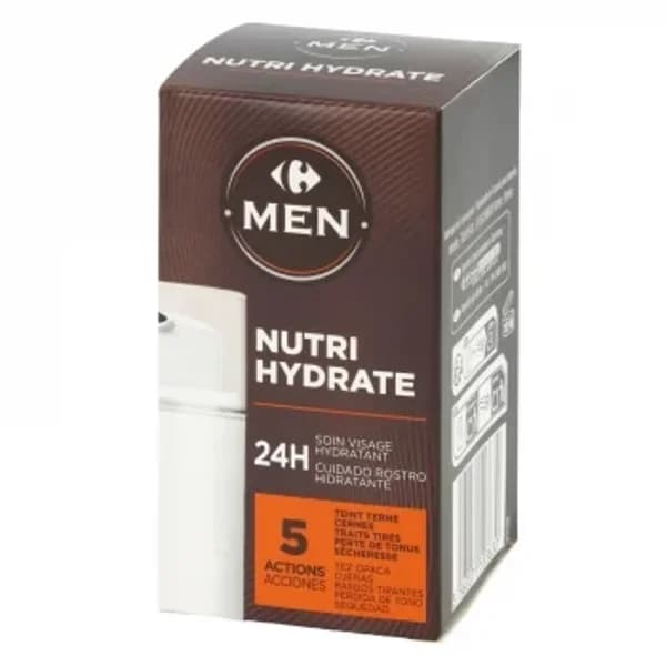 Crema facial hidratante 5 acciones Nutri Hydrate Carrefour Men 50 ml. - 0.05 l - Imagen del producto en Findit