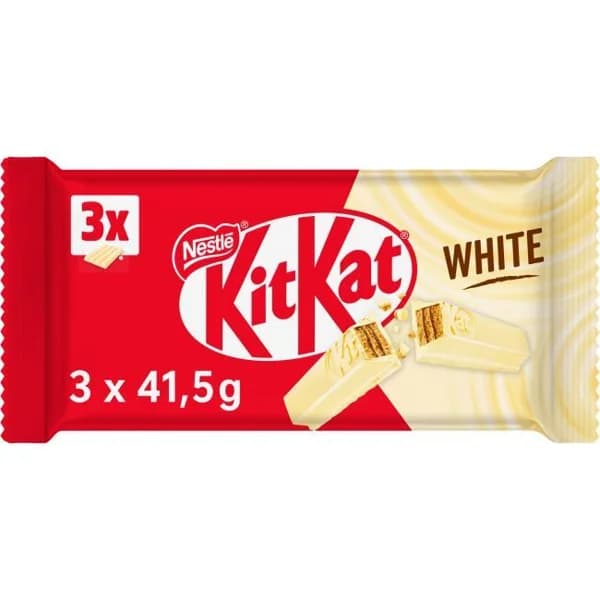 Barrita de chocolate blanco KIT KAT, pack 3x41,5 g - 0.12 kg - Imagen del producto en Findit