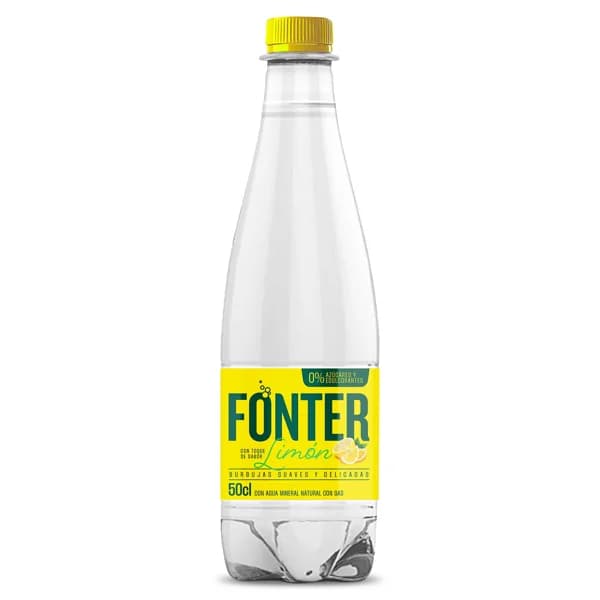 Agua mineral con gas sabor limón Fonter botella 50 cl - 0.5 l - Imagen del producto en Findit