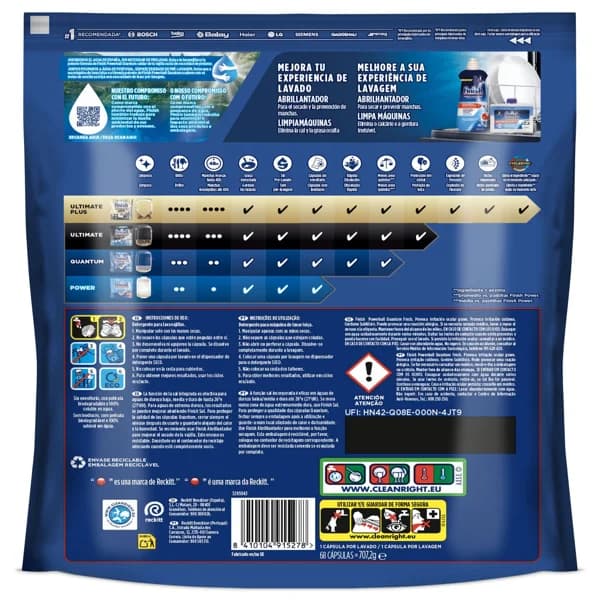 Vajillas Quantum Cápsulas 34+34Pastillas - 0.8 ud - Imagen del producto en Findit