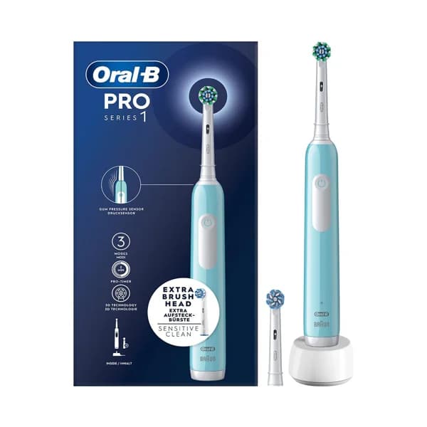 Cepillo de dientes eléctrico ORAL-B Pro 1, tecnología 3D, 3 modos, temporizador, incluye 2 cabezales. - 1 ud - Imagen del producto en Findit