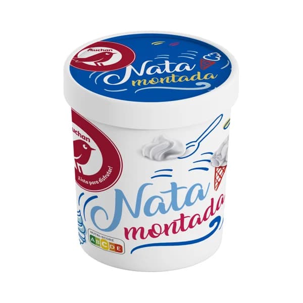 AUCHAN Tarrina de nata 500 ml Producto Alcampo. - 0.5 l - Imagen del producto en Findit