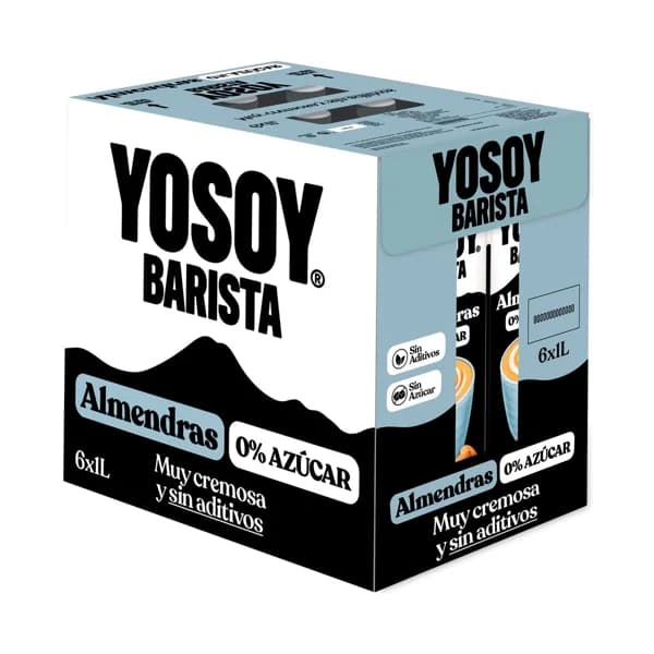 YOSOY Barista Bebida vegetal de almendras 0% azúcar y sin aditivos 6 x 1 l. - 6 l - Imagen del producto en Findit