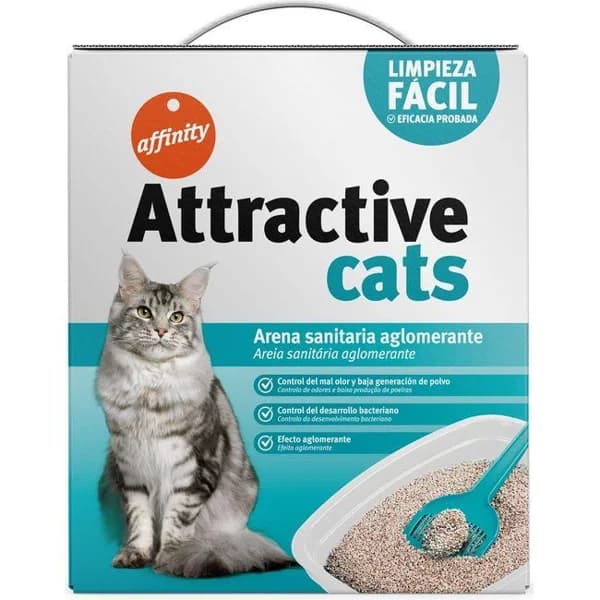 Arena aglomerante bentonita ATTRACTIVE CATS, caja 5 Kg - 5 kg - Imagen del producto en Findit