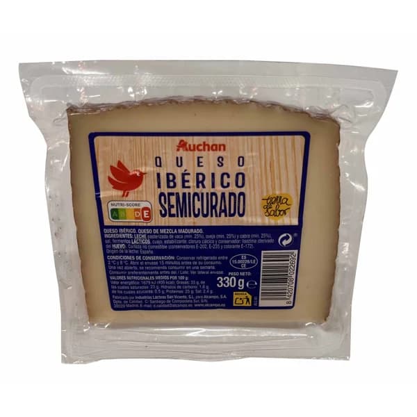 AUCHAN Queso mezcla semicurado 330 g. Producto Alcampo - 0.33 kg - Imagen del producto en Findit