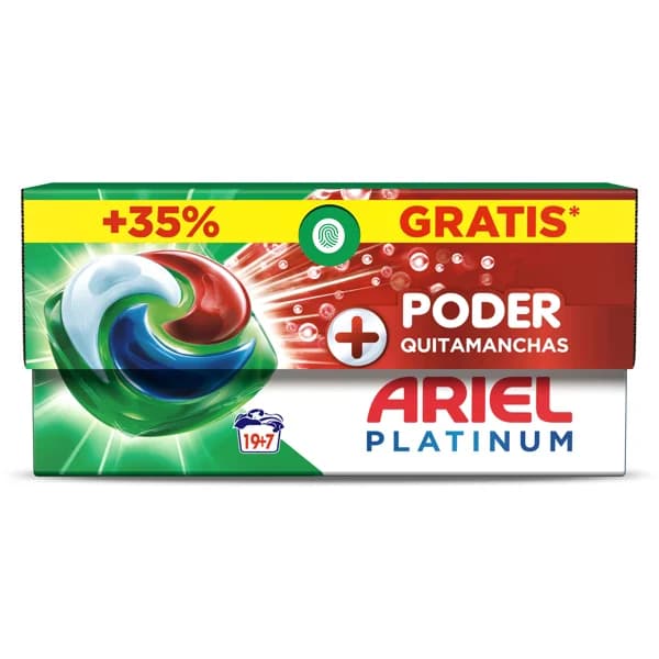 Detergente máquina cápsulas quitamanchas Ariel caja 26 lavados - 26.02 ud - Imagen del producto en Findit