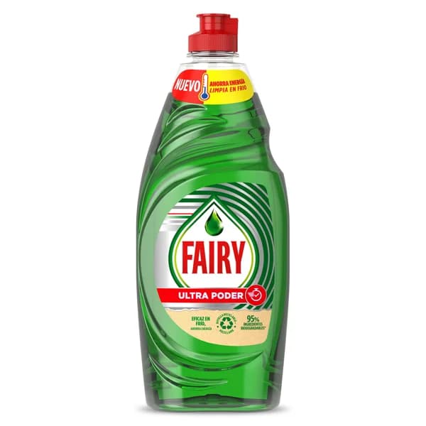 Lavavajillas a mano concentrado ultra poder Fairy botella 650 ml - 0.65 l - Imagen del producto en Findit