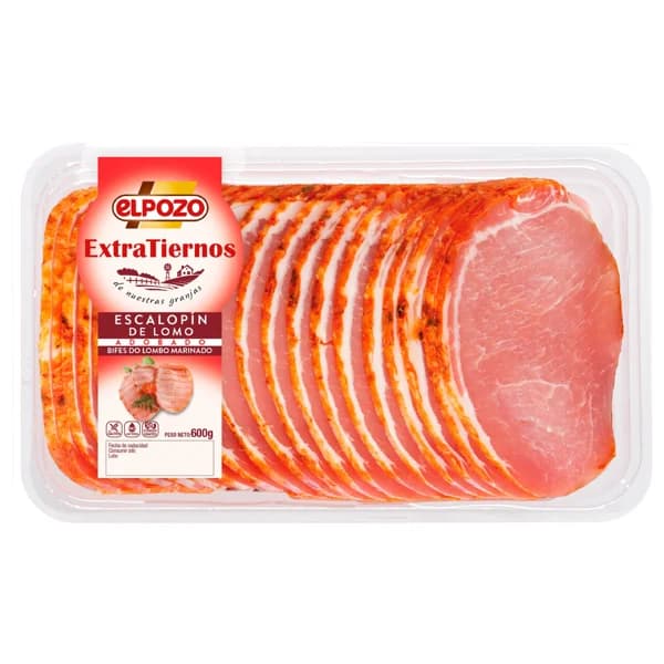 EL POZO Extratiernos Escalopín de lomo adobado, sin gluten y sin lactosa 600 g. - 0.6 kg - Imagen del producto en Findit