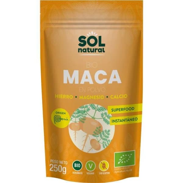 Maca en polvo Bio SOLNATURAL, bolsa 250 g - 0.25 kg - Imagen del producto en Findit