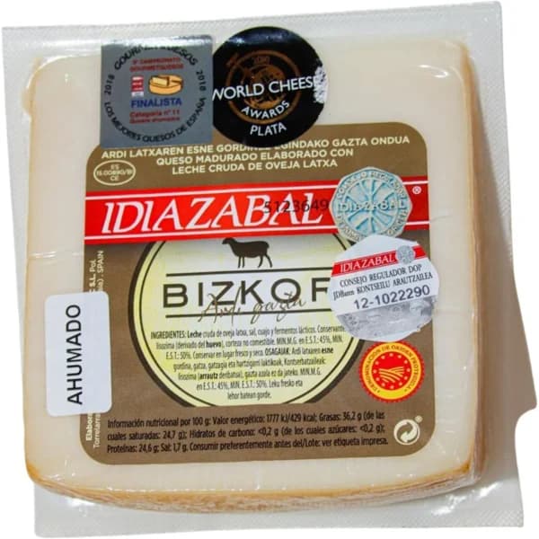 Queso ahumado D.O. Idiazabal BIZKOR, cuña aprox. - 1 ud - Imagen del producto en Findit