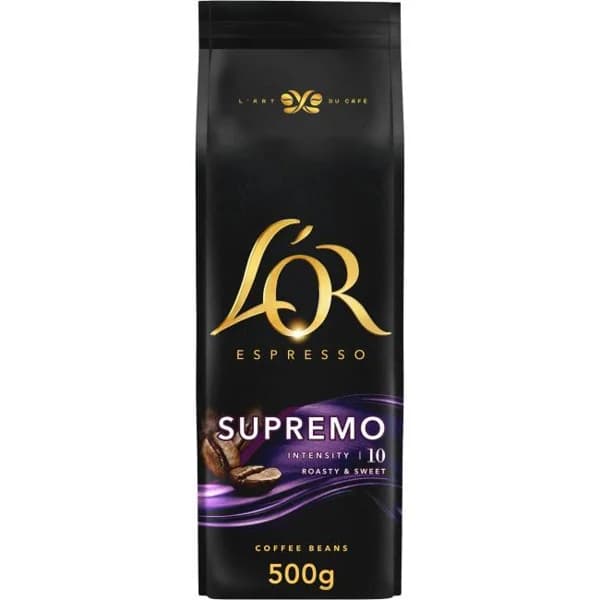 Café en grano Supremo L'OR, paquete 500 g - 0.5 kg - Imagen del producto en Findit
