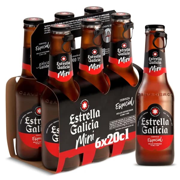 Cerveza especial Estrella Galicia botella 6 x 20 cl - 1.2 l - Imagen del producto en Findit