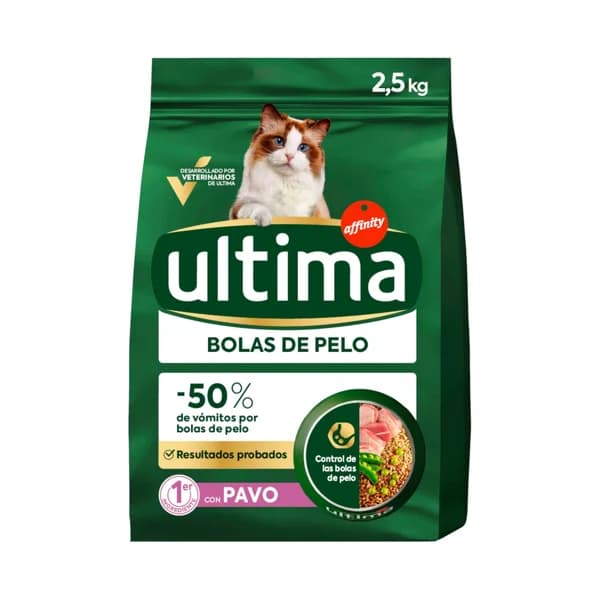ULTIMA Alimento de gato seco bolas de pelo con sabor a pavo 2,5kg - 2.5 kg - Imagen del producto en Findit