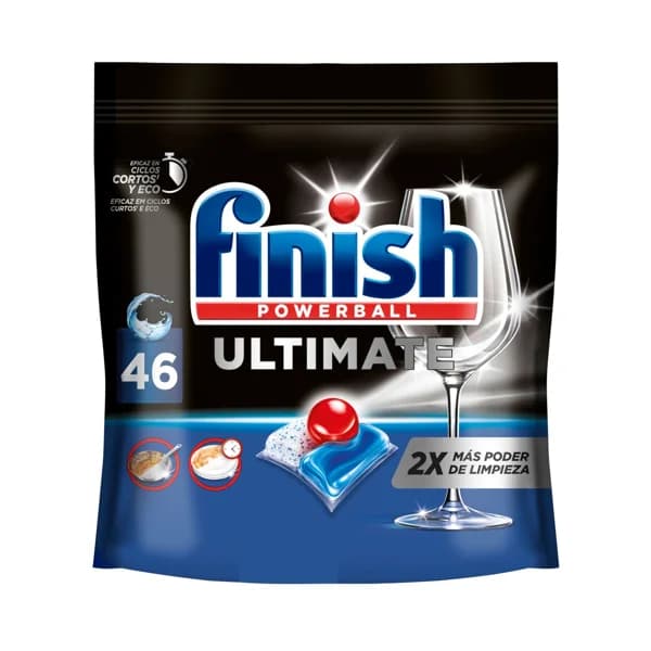 FINISH Capsulas de lavavajillas máquina ultimate finish 46 dosis 640g - 0.64 kg - Imagen del producto en Findit