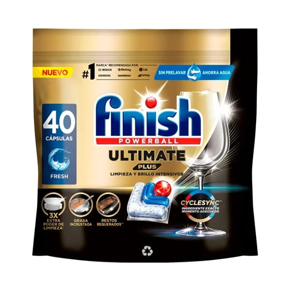 FINISH Capsulas lavavajillas máquina ultimate plus regular 40 uds 452g - 0.45 kg - Imagen del producto en Findit