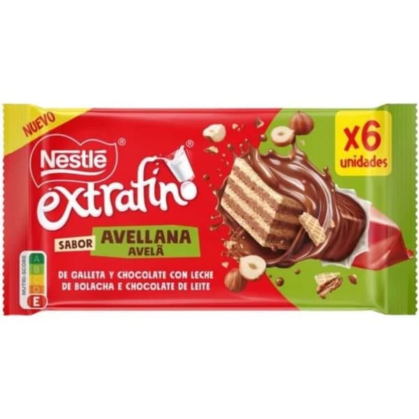 Barrita choco leche sabor avellana NESTLÉ EXTRAFINO, bolsa 108 g - 0.11 kg - Imagen del producto en Findit