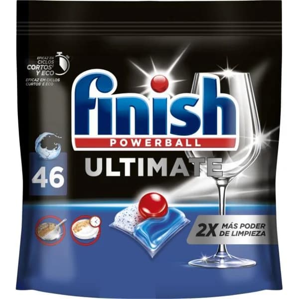 Lavavajillas máquina FINISH ULTIMATE, bolsa 46 dosis - 46 ud - Imagen del producto en Findit