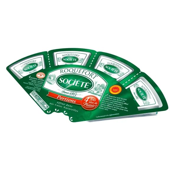 SOCIÉTÉ Queso en porciones roquefort 4 uds. - 0.1 kg - Imagen del producto en Findit