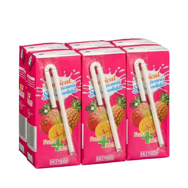 Fruta + leche tropical Hacendado sin azúcares añadidos - 1.2 l - Imagen del producto en Findit