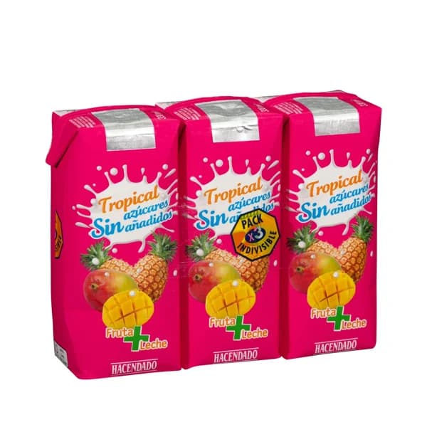 Fruta + leche tropical Hacendado sin azúcares añadidos - 0.99 l - Imagen del producto en Findit