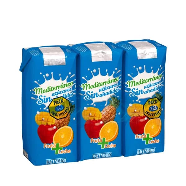 Fruta + leche mediterráneo Hacendado sin azúcares añadidos - 0.99 l - Imagen del producto en Findit