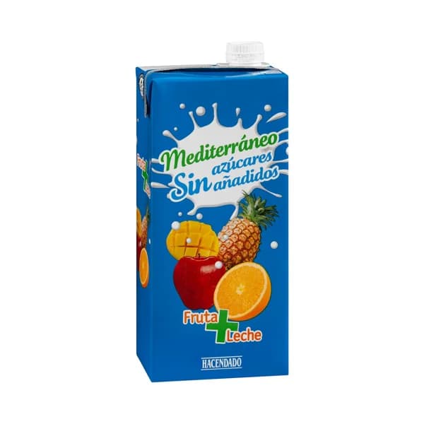 Fruta + leche mediterráneo Hacendado sin azúcares añadidos - 1 l - Imagen del producto en Findit