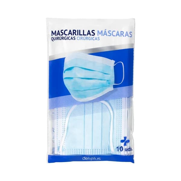 Mascarillas quirúrgicas Deliplus no reutilizables - 10 ud - Imagen del producto en Findit