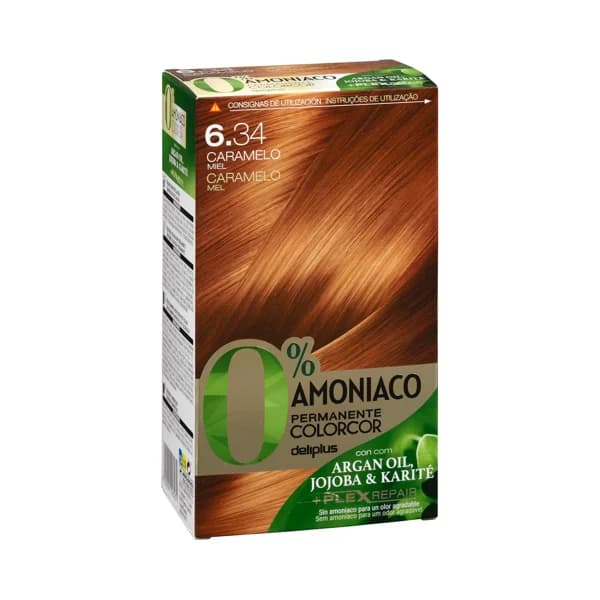 Coloración permanente 6.34 caramelo miel Deliplus 0% amoníaco - 1 ud - Imagen del producto en Findit