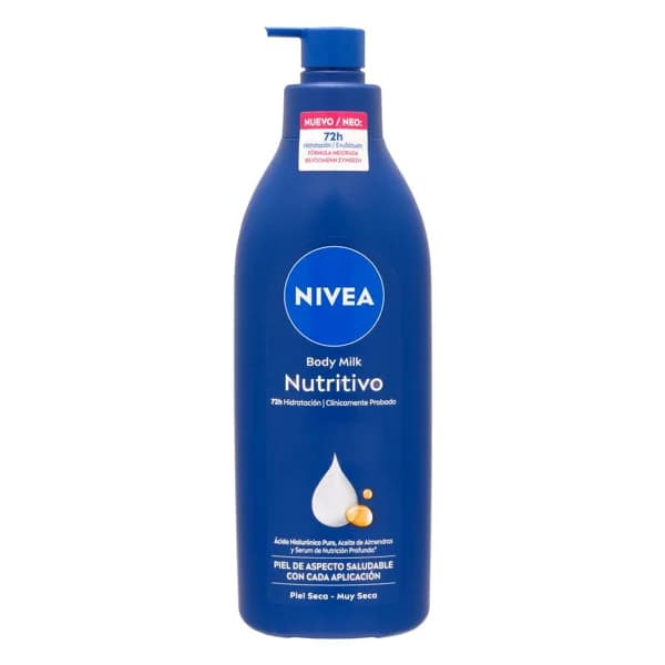 Leche corporal nutritiva Nivea con ácido hialurónico  aceite de almendras y sérum de nutrición profunda - 0.4 l - Imagen del producto en Findit