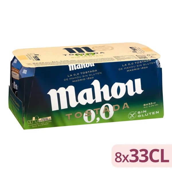 Cerveza sin gluten Mahou 0 0% sin alcohol tostada - 2.64 l - Imagen del producto en Findit