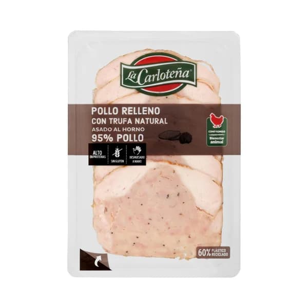 Pollo 95% relleno con trufa La Carloteña asado al horno lonchas - 0.13 kg - Imagen del producto en Findit