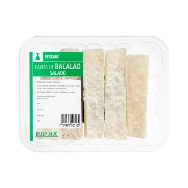 Pavías de bacalao salado Hacendado - 0.22 kg - Imagen del producto en Findit