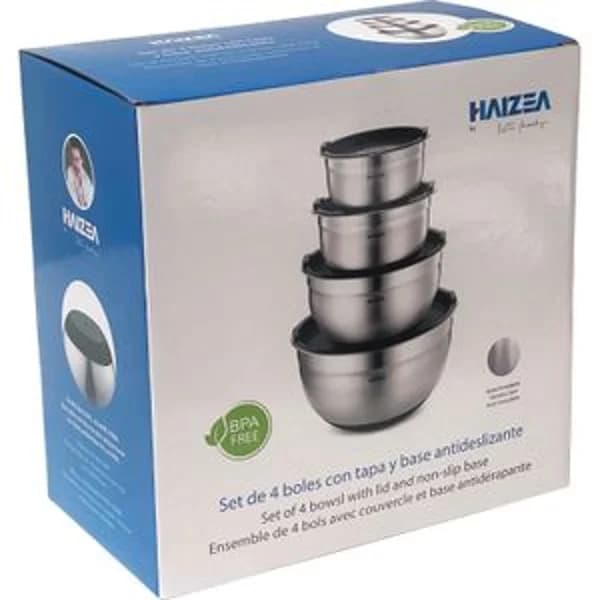 S4 Bowls Acero Base de Goma - 4 ud - Imagen del producto en Findit