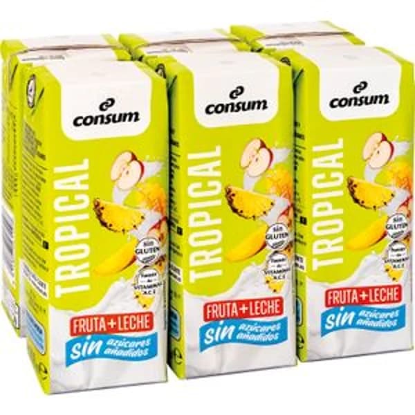Fruta + Leche Tropical Sin Azúcares Añadidos - 1.2 l - Imagen del producto en Findit