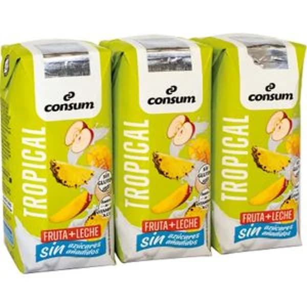 Fruta + Leche Tropical Sin Azúcares Añadidos - 0.99 l - Imagen del producto en Findit