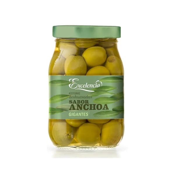 EXCELENCIA Aceituna S/H gigante sabor anchoa 350g - 0.35 kg - Imagen del producto en Findit