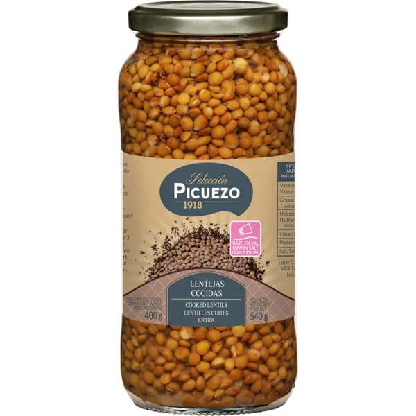 Lenteja Cocida Baja en Sal - 0.4 kg - Imagen del producto en Findit
