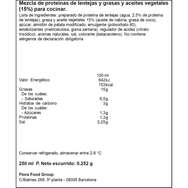 Nata para Cocinar 250ML+15% - 0.25 l - Imagen del producto en Findit