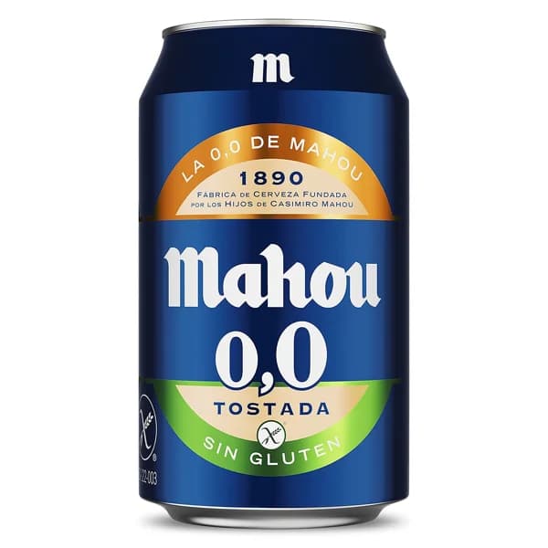 Cerveza tostada 0,0% alcohol sin gluten Mahou lata 33 cl - 0.33 l - Imagen del producto en Findit