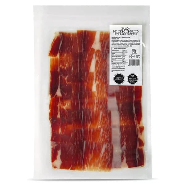 Jamón de cebo ibérico 50% cortado a cuchillo sobre 90 g - 0.09 kg - Imagen del producto en Findit