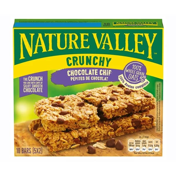 NATURE VALLEY  Barra de cereal choco chip crunchy 5 uds 210 gr. - 0.21 kg - Imagen del producto en Findit